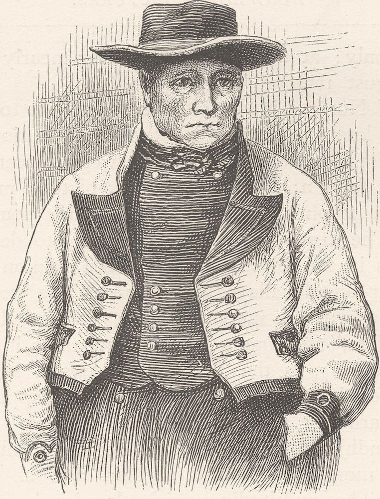 NORWAY. A Norseman. SMALL 1890 old antique vintage print picture